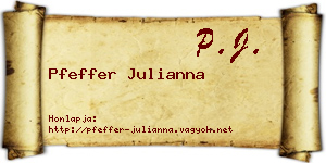 Pfeffer Julianna névjegykártya